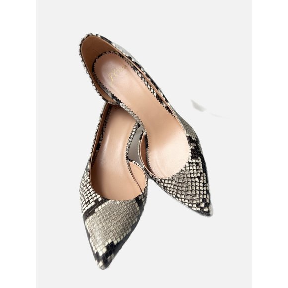 New J.Crew Lucie Pumps in Snake-embossed leather, Ivory/Black, size 6.5 - Picture 3 of 10